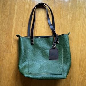 NEW Portland Leather avocado medium zip tote
